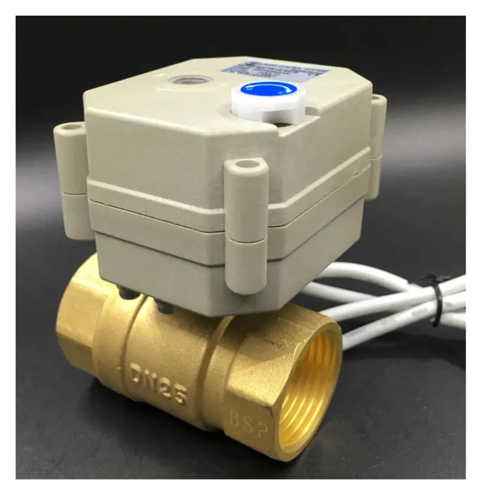 HCVYQMMJ 1'' Electric Brass Ball Valve DC/AC9V-24V 3/7 Wires On/Off 5 Sec DN25 Motorized TF25-B2-B for Water Treatment(Bsp,ACDC9V-24V-CR202)