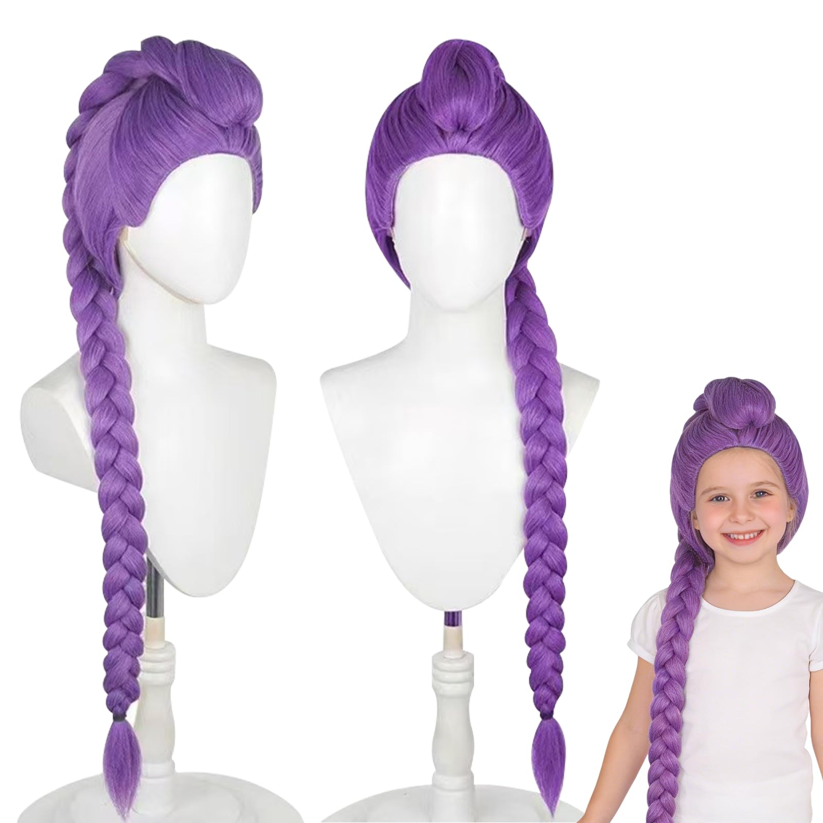 Parrucca da Cosplay per Bambina, Parrucca R-umi Bambina, Carnevales Parrucca Ragazza, Violete Cosplays per Costume di Demone Animes, Accessorio per Carnevales Halloween Cosplay