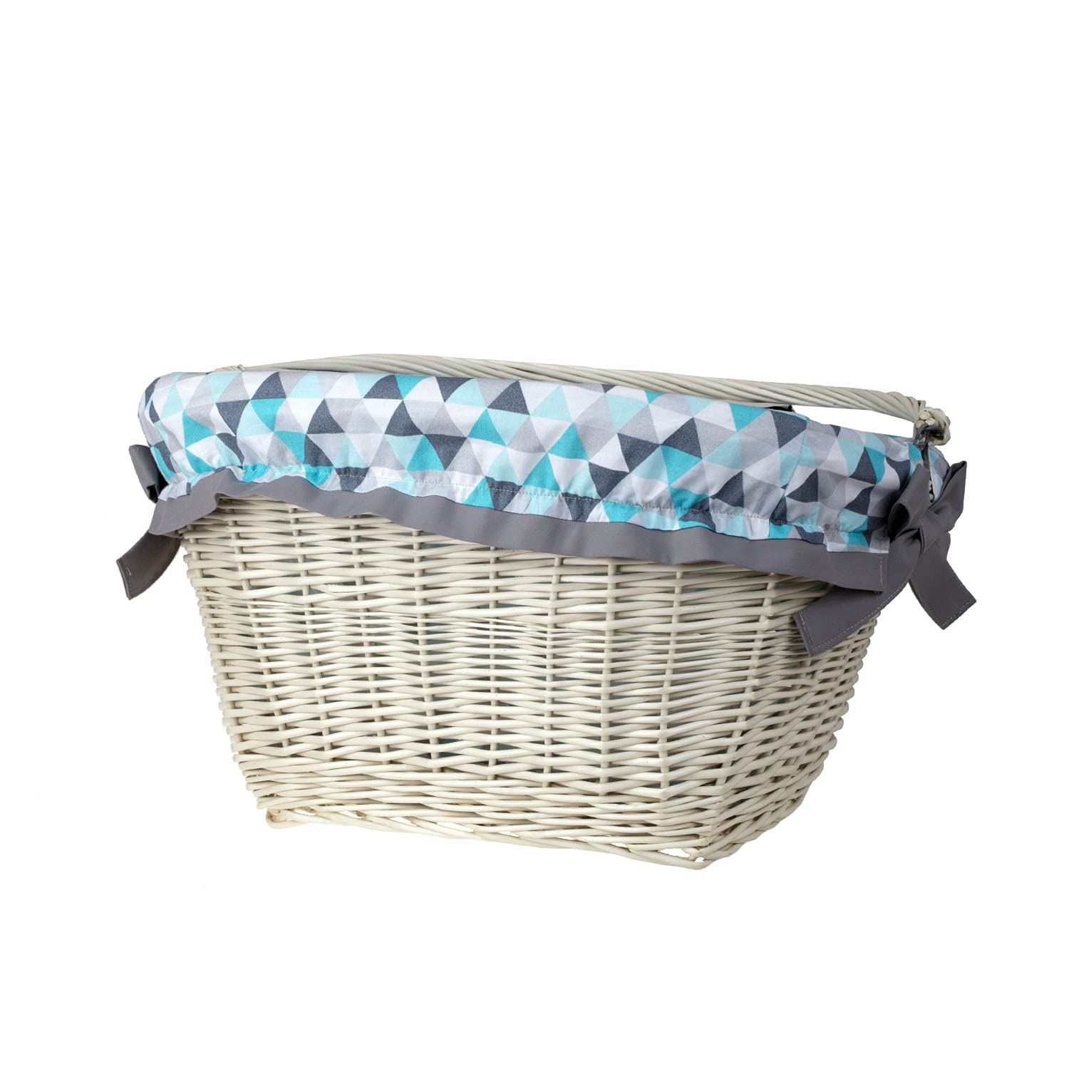 Panier Vélo Vintage En Osier Tissé - Marron - Avec Poignée