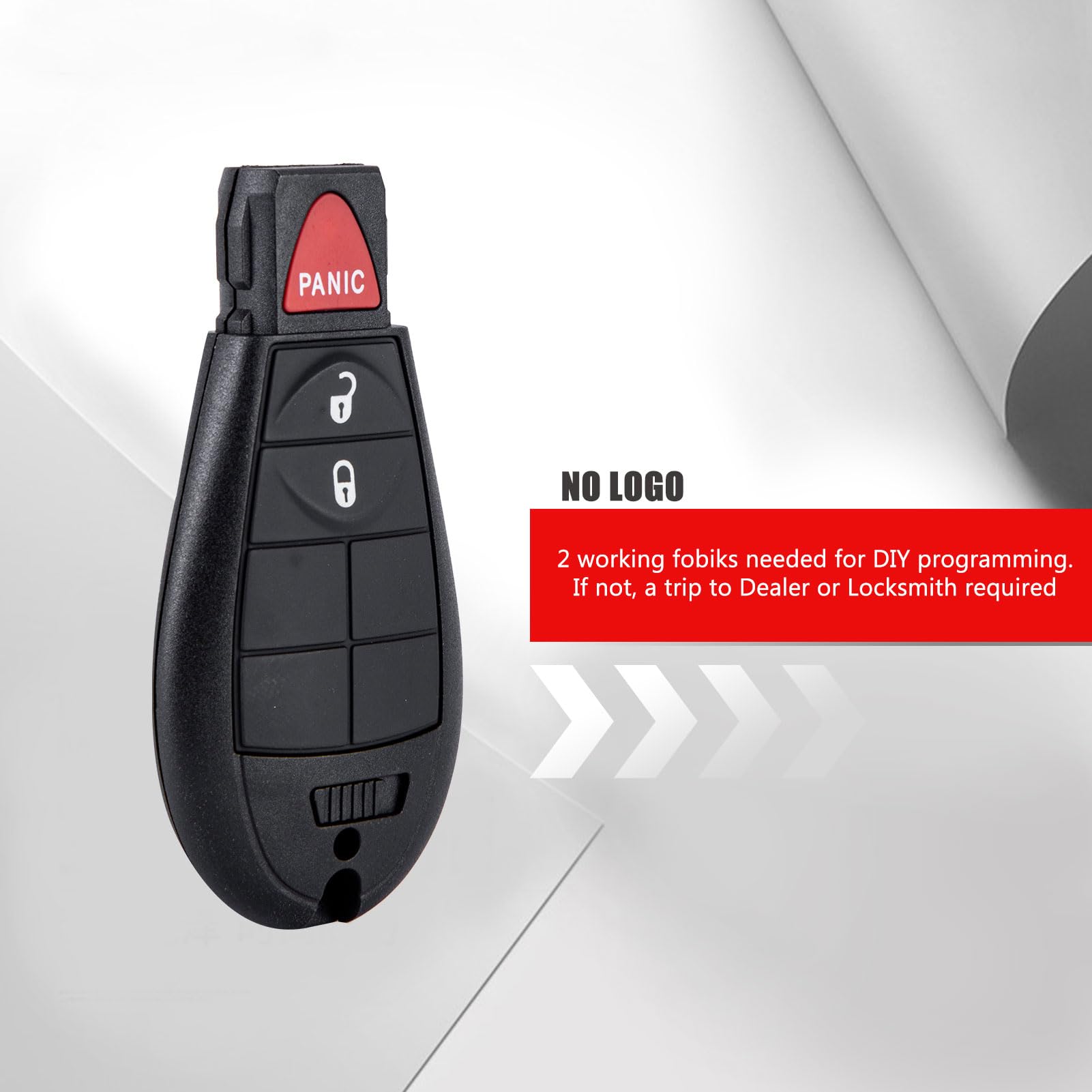 Keyless Entry Remote Key Fob For 2008 Dodge Grand Caravan (IYZ-C01C) – Uncut Metal Key, Self-Program