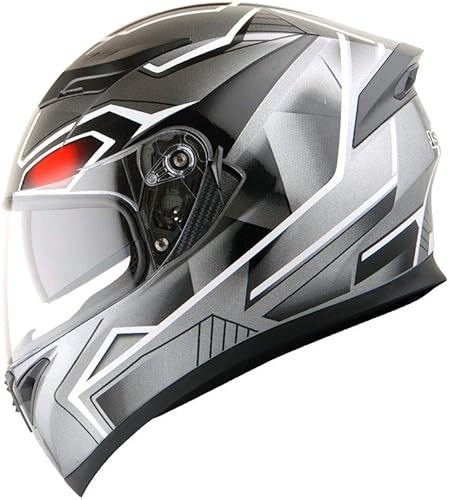 Miniatura 2 de 1STorm - Casco integral para motocicleta, de calle, con doble viseraparasol, negro pantera mecánico, talla L (22.422.8 pulgadas)