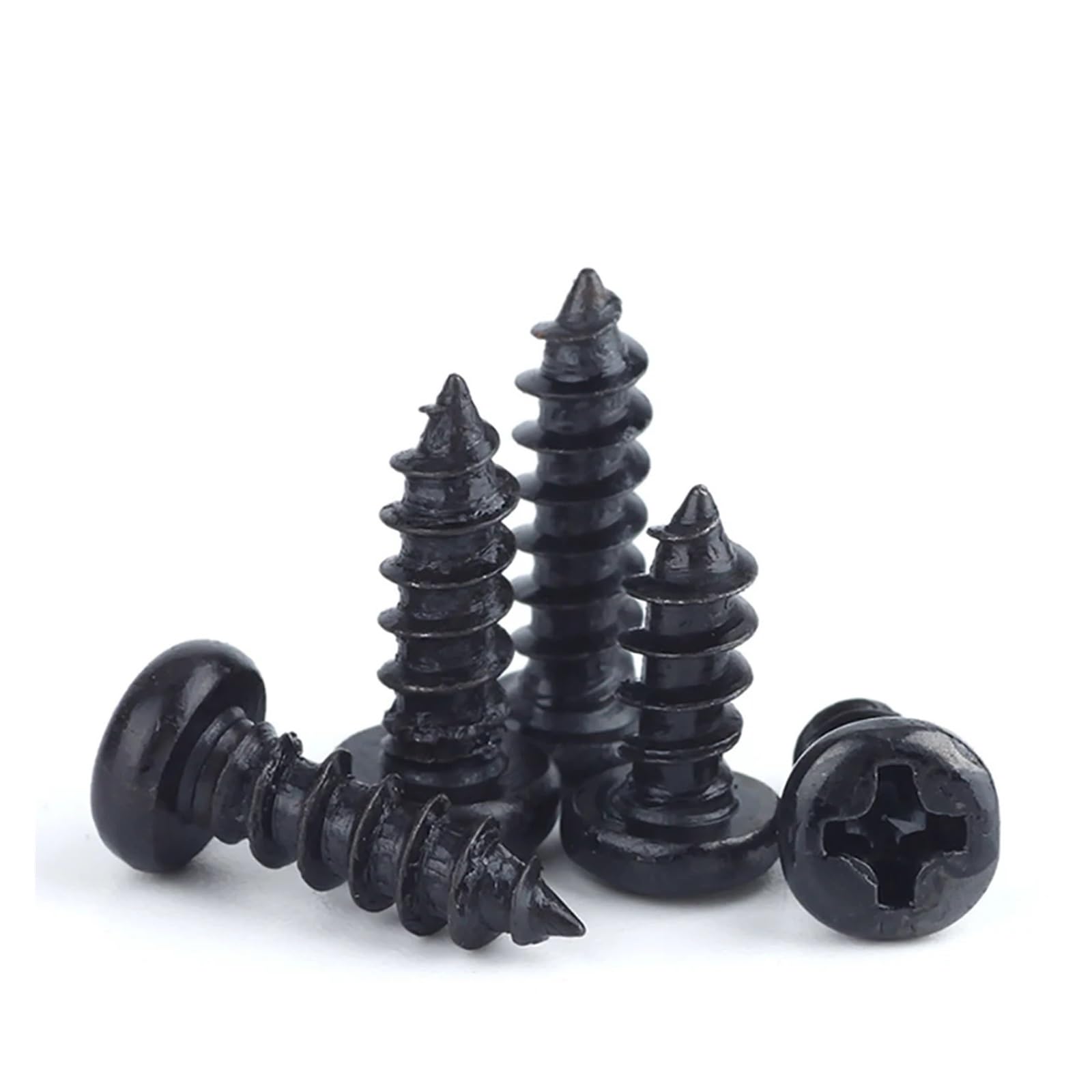 Tornillos Tornillos autorroscantes Tornillo de Ace 100 Tornillos autorroscantes de Cabeza Redonda en M1.8, Tornillo de Acero al Carbono Negro(M1.8 x100pcs*5mm)