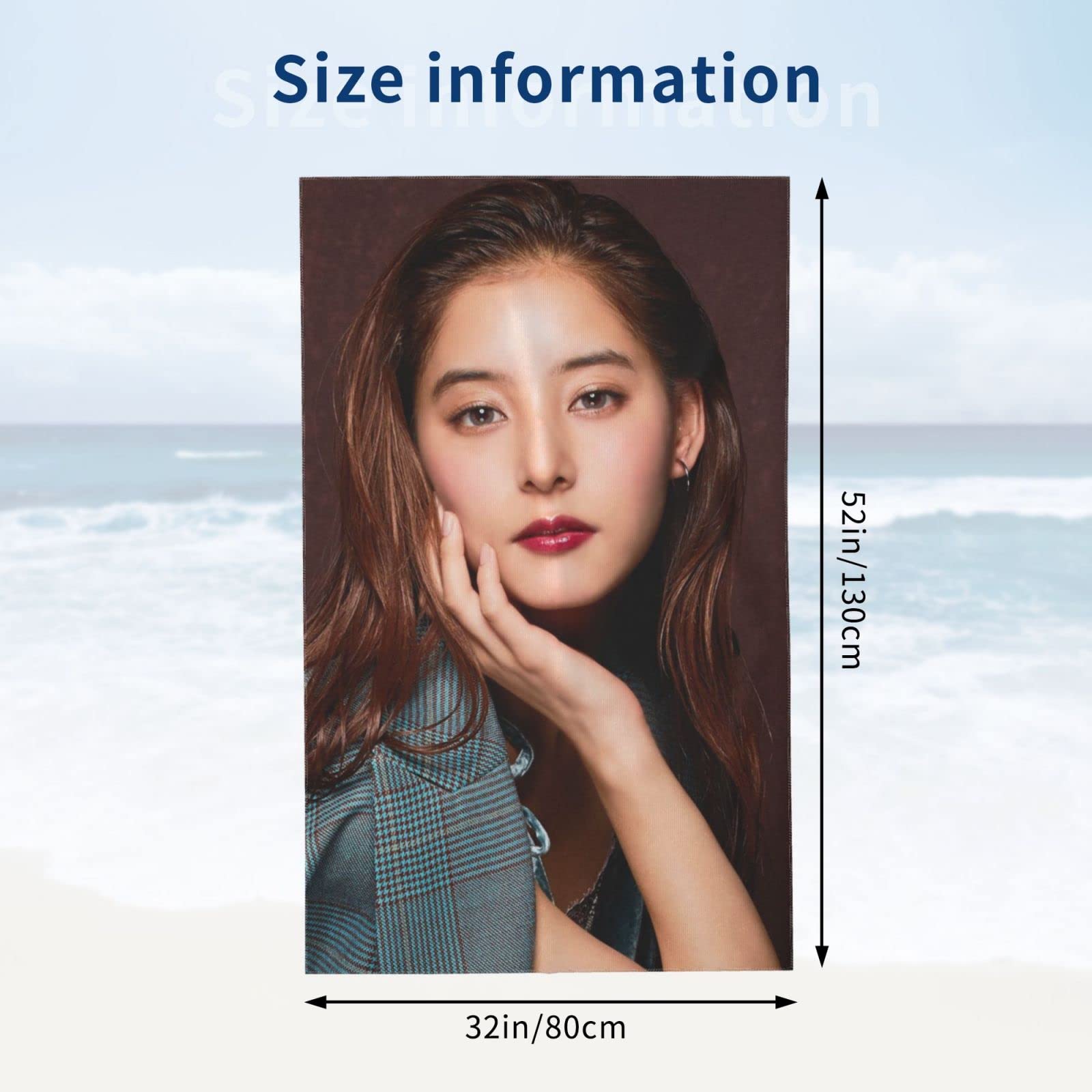 Amazon｜新木優子あらき ゆうこ (5) ビーチタオル 3dプリントされた 