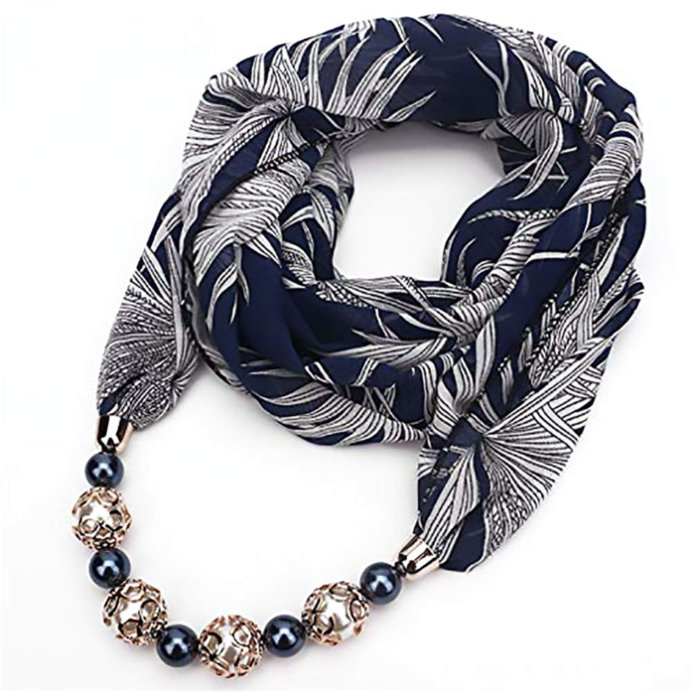 Scarf Bead Pendant Scarf Charm Ethnic Style Infinity Scarves Women's Scarf Necklace