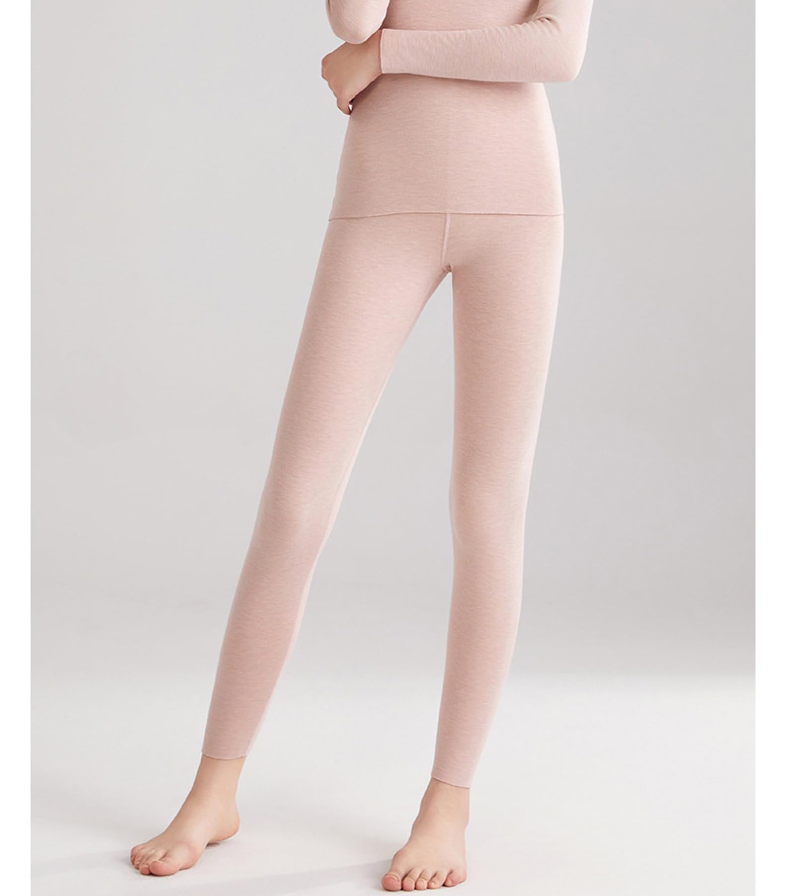 Termiczne Długie Spodnie dla Kobiet Wysoki Stan Slim Fit Lekka Casual Fleece Podszewka Bielizna na Zimną Pogodę