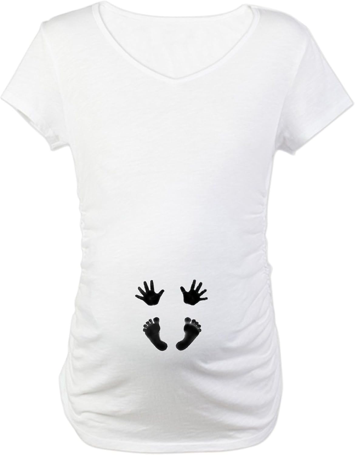 CafePress Baby Hands and Feet Maternity Maternity T Shirt Women's Ruched Side T-Shirt