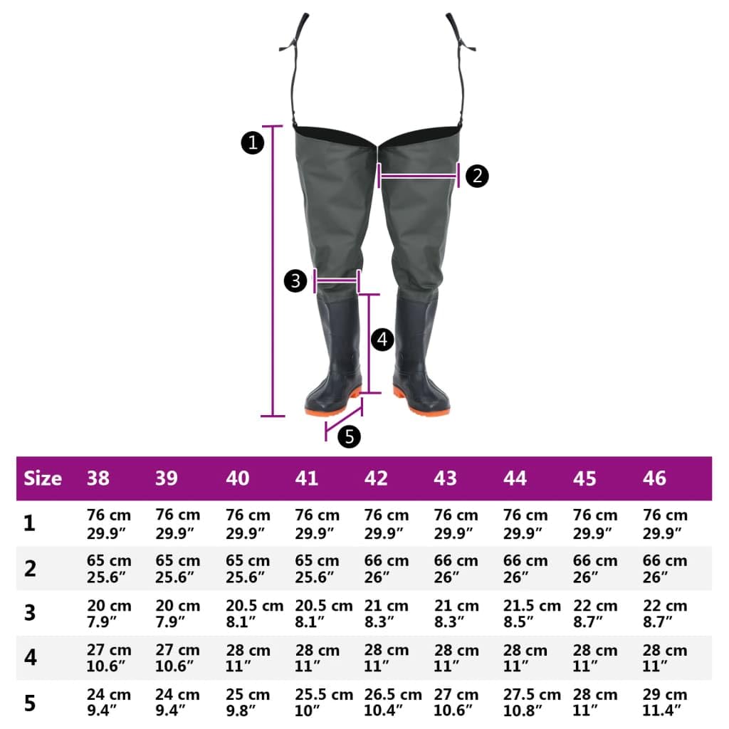 Tomostar Pêche Waders Cuissardes, Cuissardes Pantalon de Pêche Vert foncé Taille 39