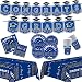 OHOME Graduation Decorations 2026 2027 - Graduation Decorations Class of 2026 - Serve 24 - Blue Plates Tablecloth Napkins Cups Banner - Graduation Party Favors Supplies