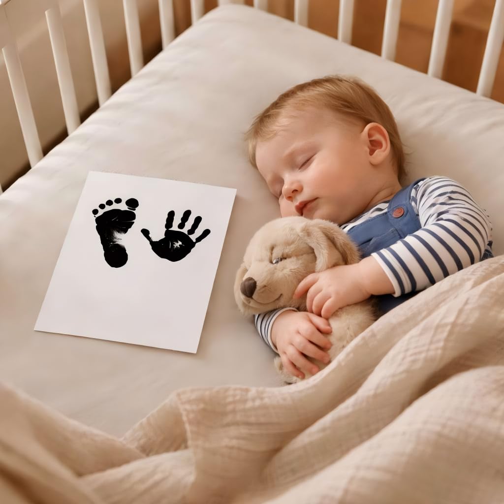 Kit Empreinte Bébé 2pces Pieds et Mains Clean Touch Cadre Photo Souvenirs Noir