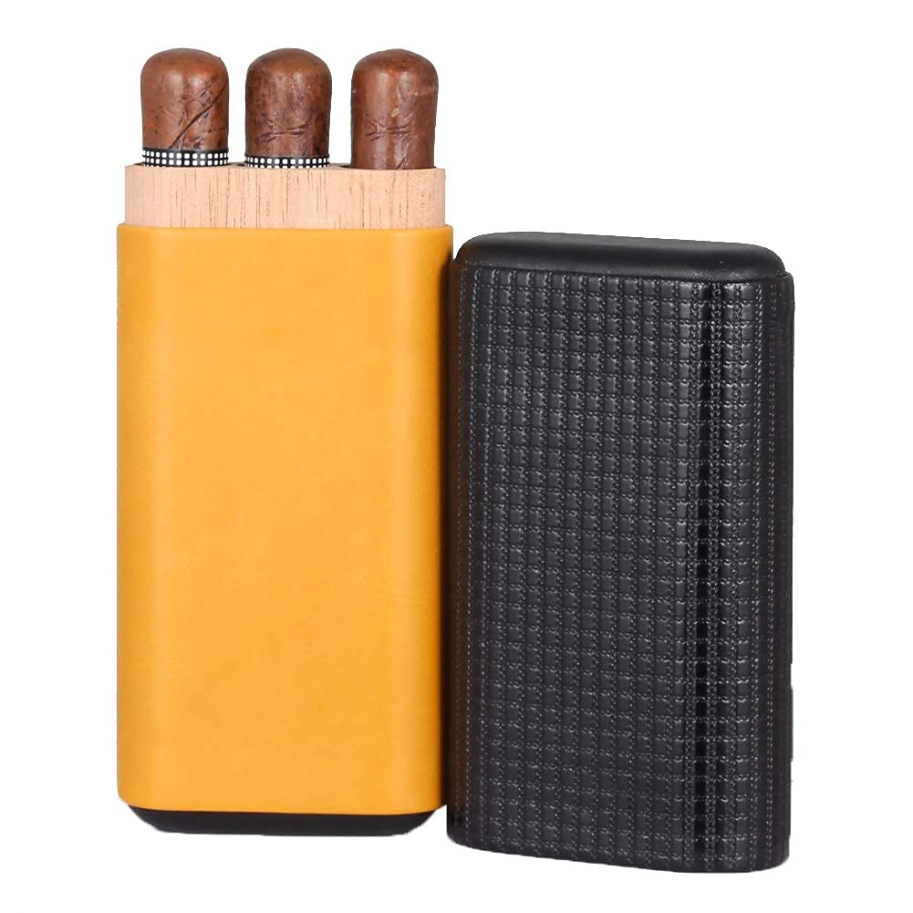 MRKU Humidor da Viaggio per sigari, Custodia Portatile per sigari, Custodia in Pelle per sigari, Scatola Porta sigari per Viaggi d'Affari, confezionata con Bella Scatola Regalo