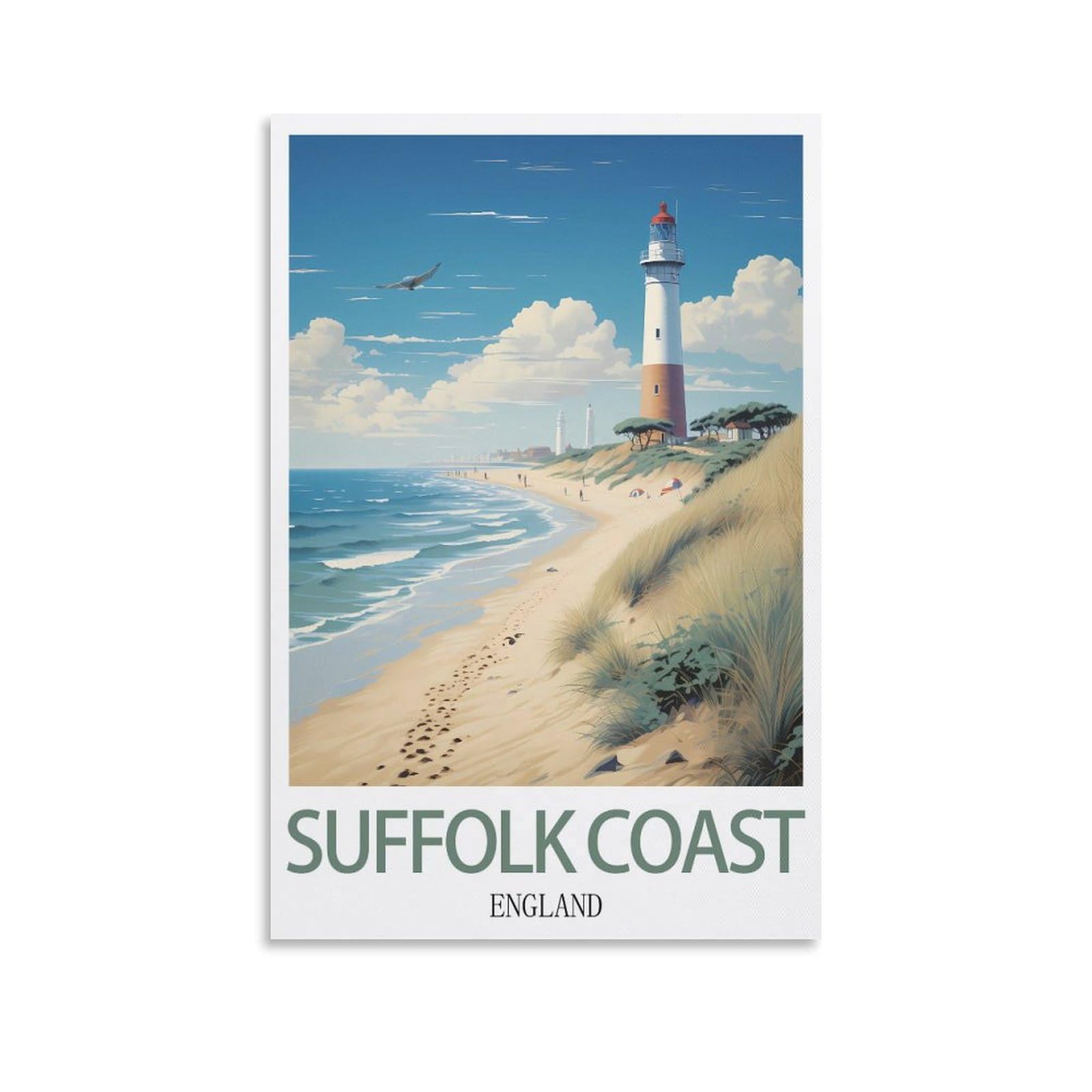 Metal Tin Sign Plaque Poster,Suffolk Coast Englands,Art Plaque Poster Wall Decor for Home Tool Room Bar Club Restaurant Cafe 30x40cm