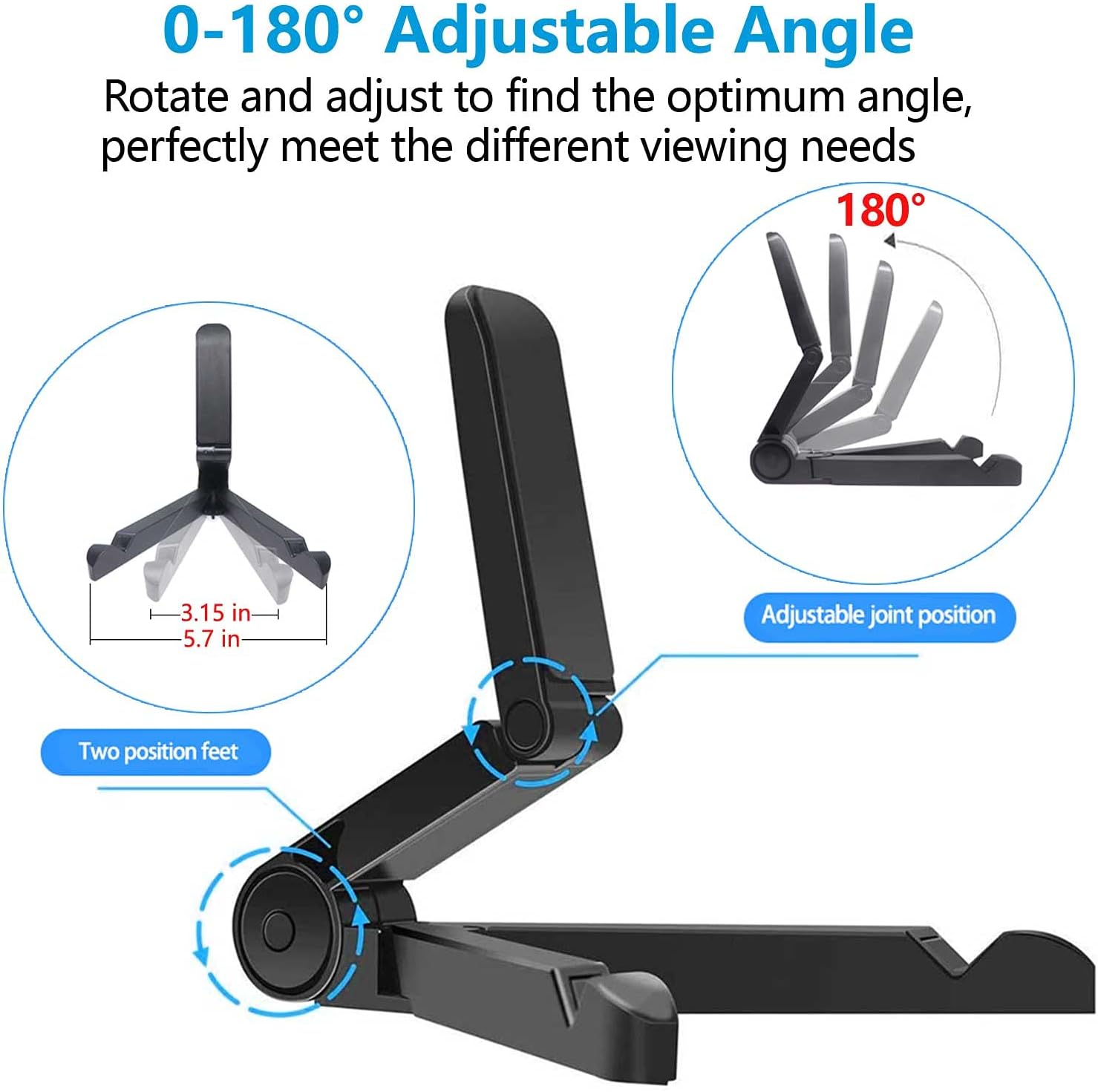 VOVIGGOL Tablet Stands and Holders Adjustable, Portable Tablet Stand Holder for iPad Samsung Galaxy and Kindle Fire Tablets - Image 4