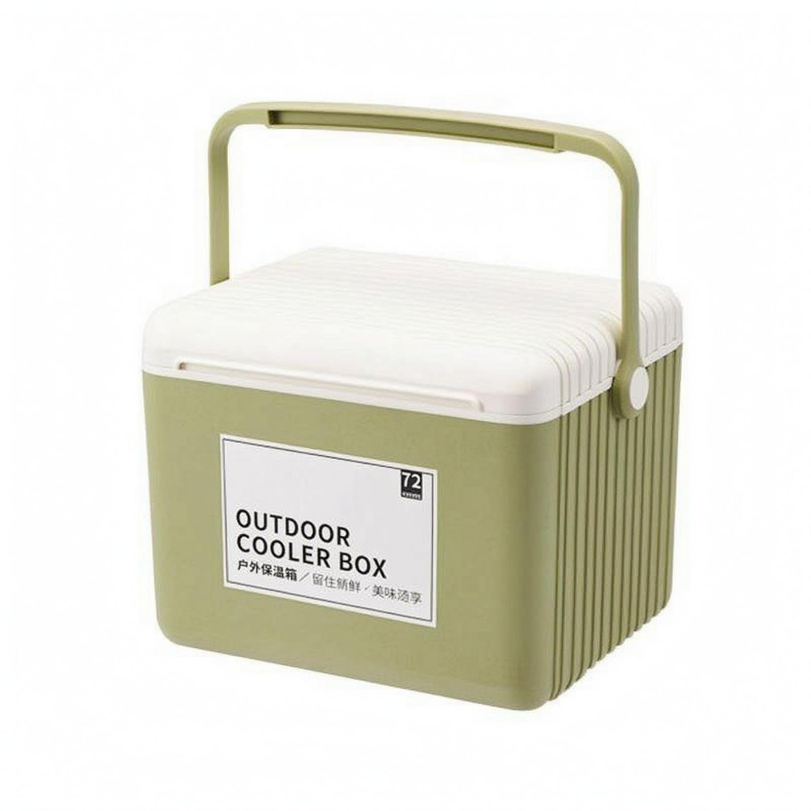 Nevera Portátil Aislada Hielera Contenedor Térmico Caja Refrigeradora con Aislamiento Térmico PU y Tapa 13 Asa de Transporte y Cierre Seguro Adecuada, Verde Aguacate