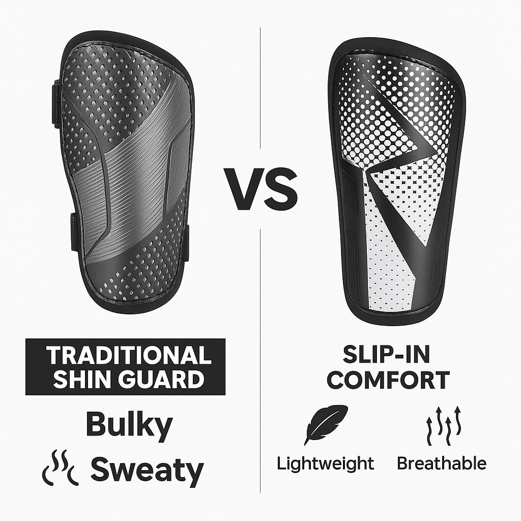 Vizari Vector Slip-in Calcio parastinchi con Basso Profilo PP deflessione Shell