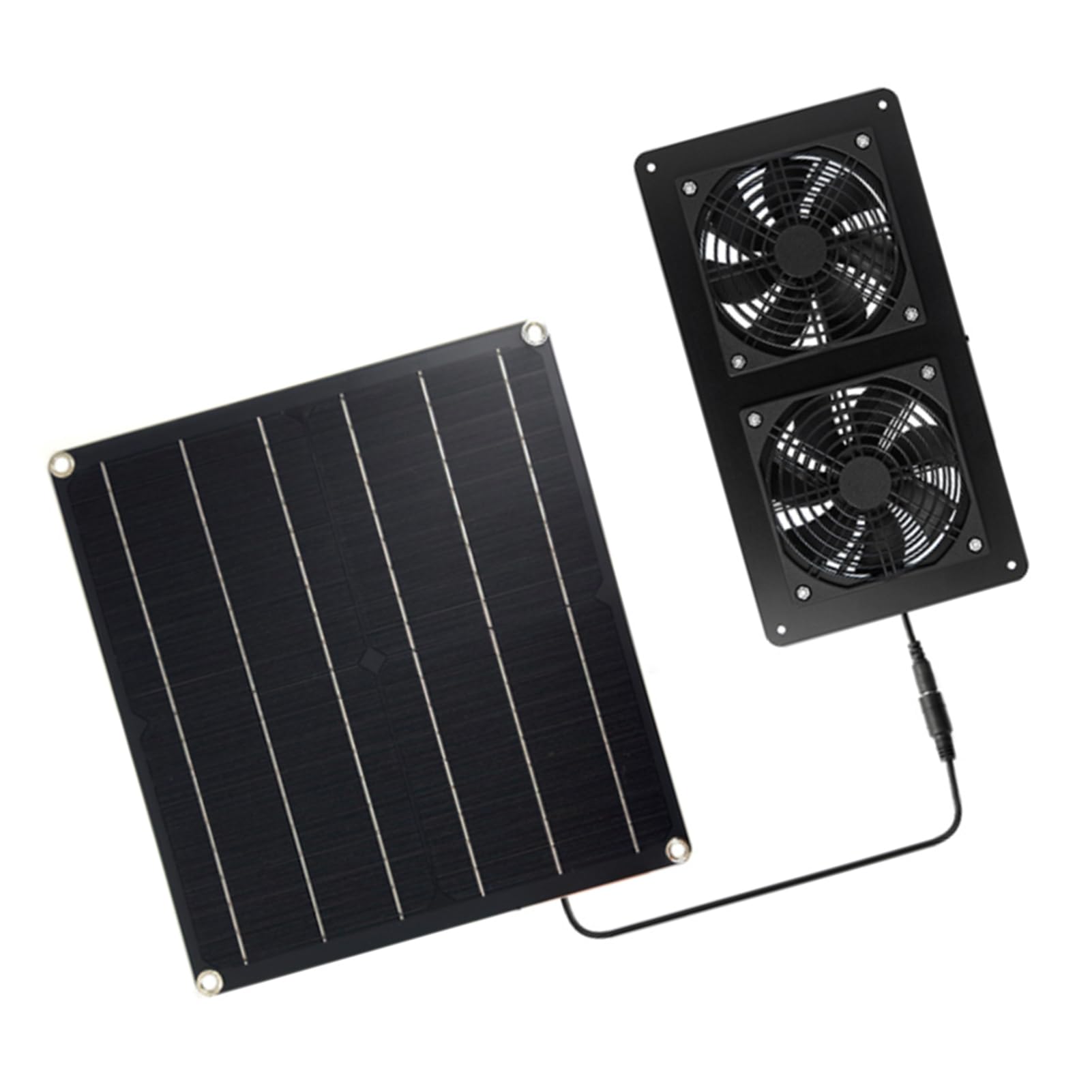 Wentylator Mavaol do klatek dla zwierząt 2 * 3 W, wysokowydajny panel słoneczny DC 12 V z 3-metrowym kablem włączania/wyłączania (15W-2FAN12)