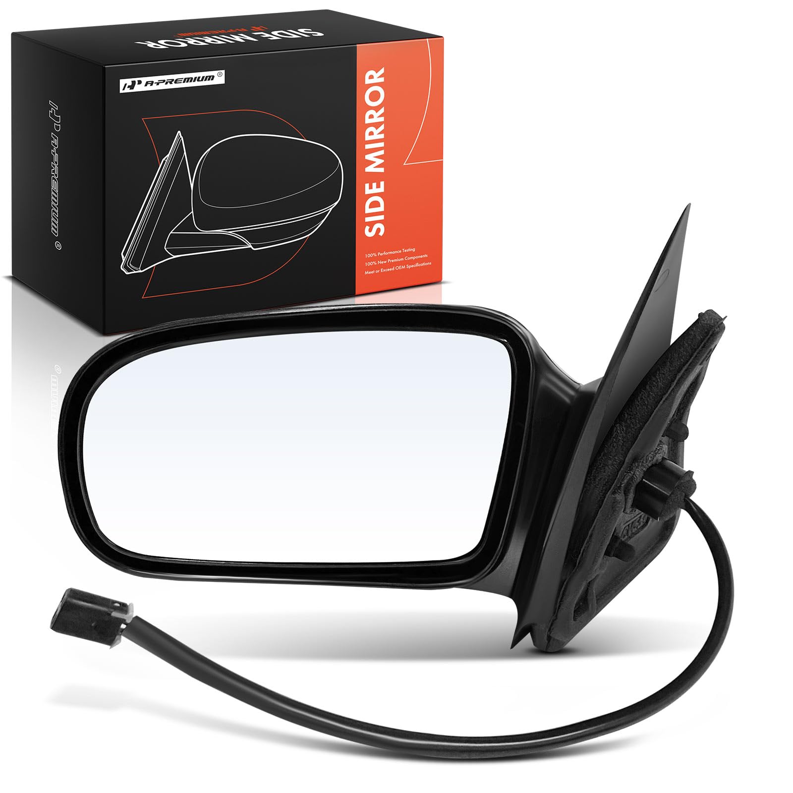 A-Premium Driver Side Power Door Mirror - Compatible with Chevrolet Cavalier & Pontiac Sunfire, 1995-2005 - Non-Heated Non-Folding Black Smooth Outside Rear View Mirror