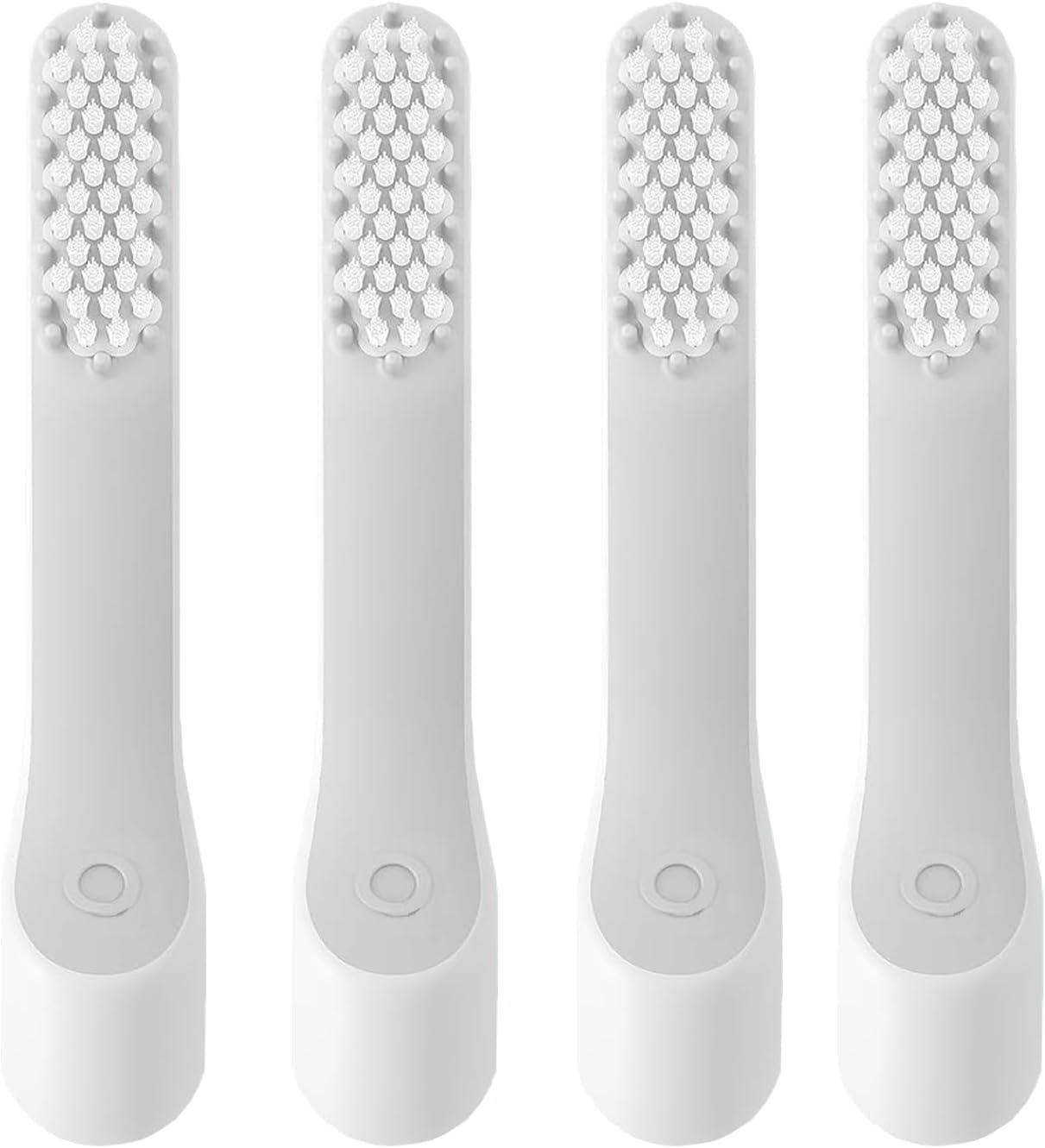 4-Pack Gray Toothbrush Replacement Heads Compatible with Quip Electric Brush Heads Refill Soft Bristles
