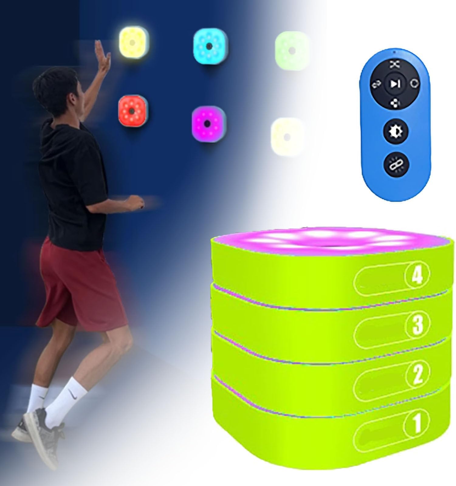 Agility Training Lights with Remote Control for Reaction Speed and Hand-Eye Coordination Enhancement