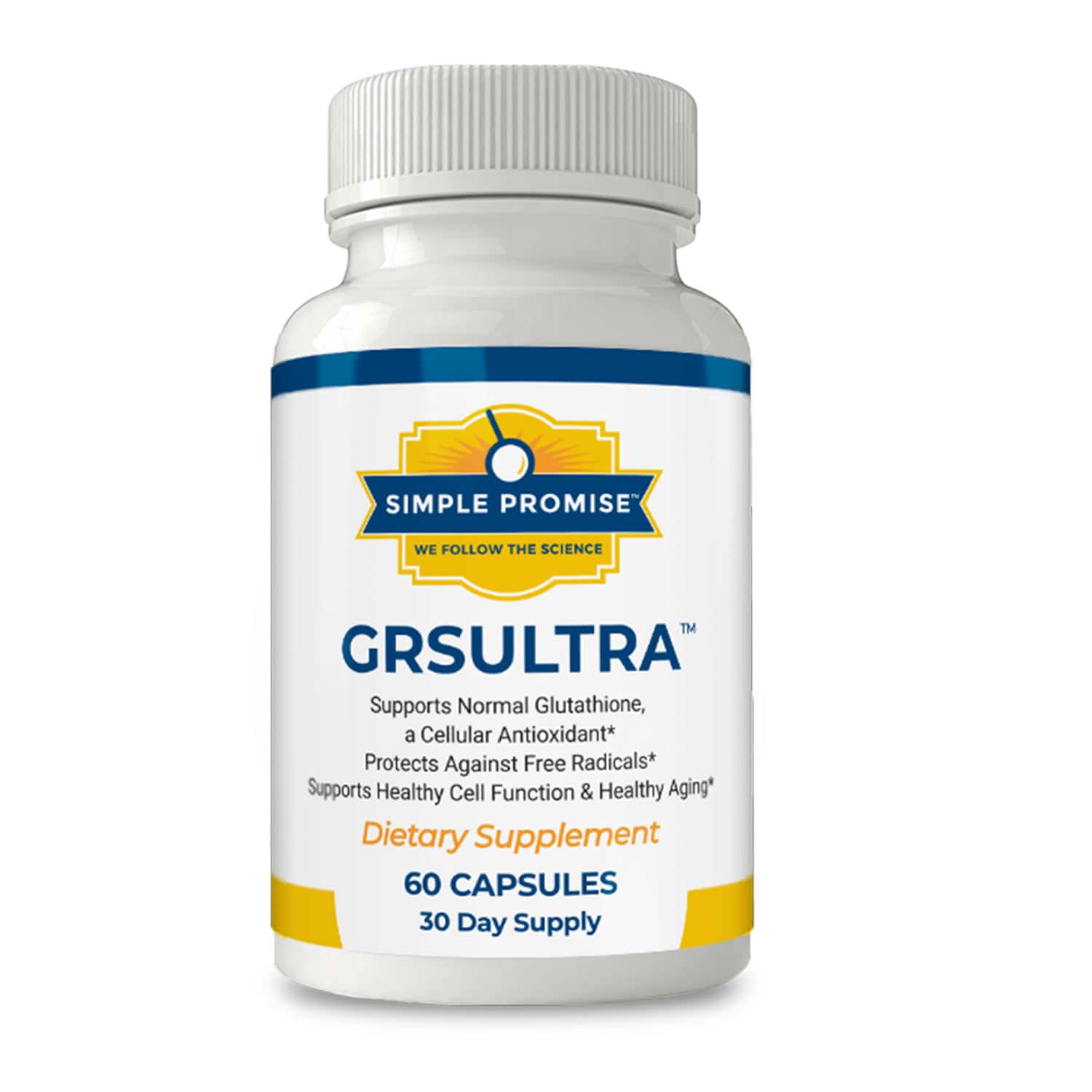 Simple Promise GRS Ultra - Glutathione Supplement with NAC 600mg N-Acetyl Cysteine, Selenium 200mcg & Red Orange Complex - Antioxidant & Cellular