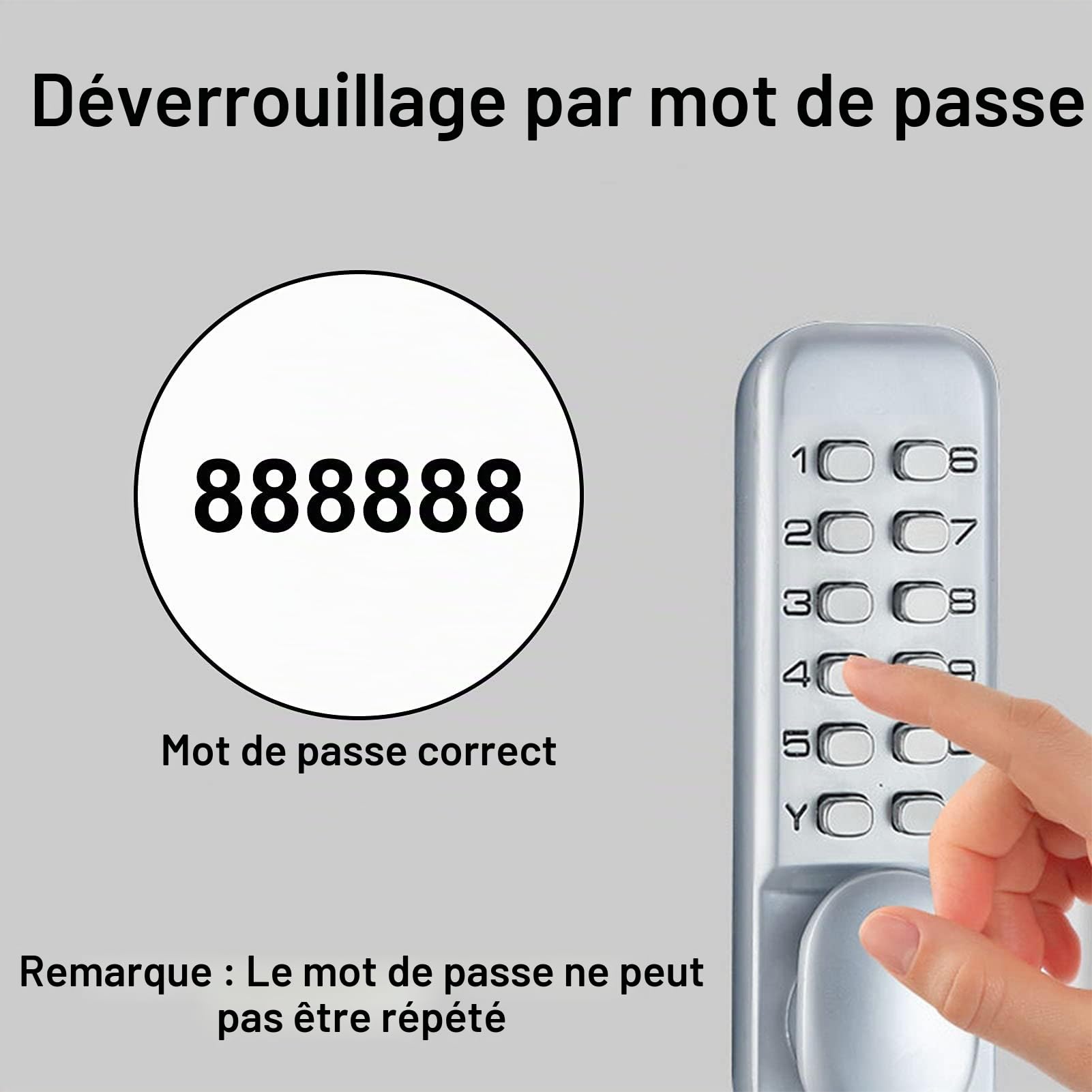 Serrure de Porte Mécanique, Serrure Porte à Combinaison Mécanique Numérique, Verrou a Code Mecanique pour Porte de 30-60 mm d'Épaisseur, pour Bureau Porte de maison Clôture Extérieure