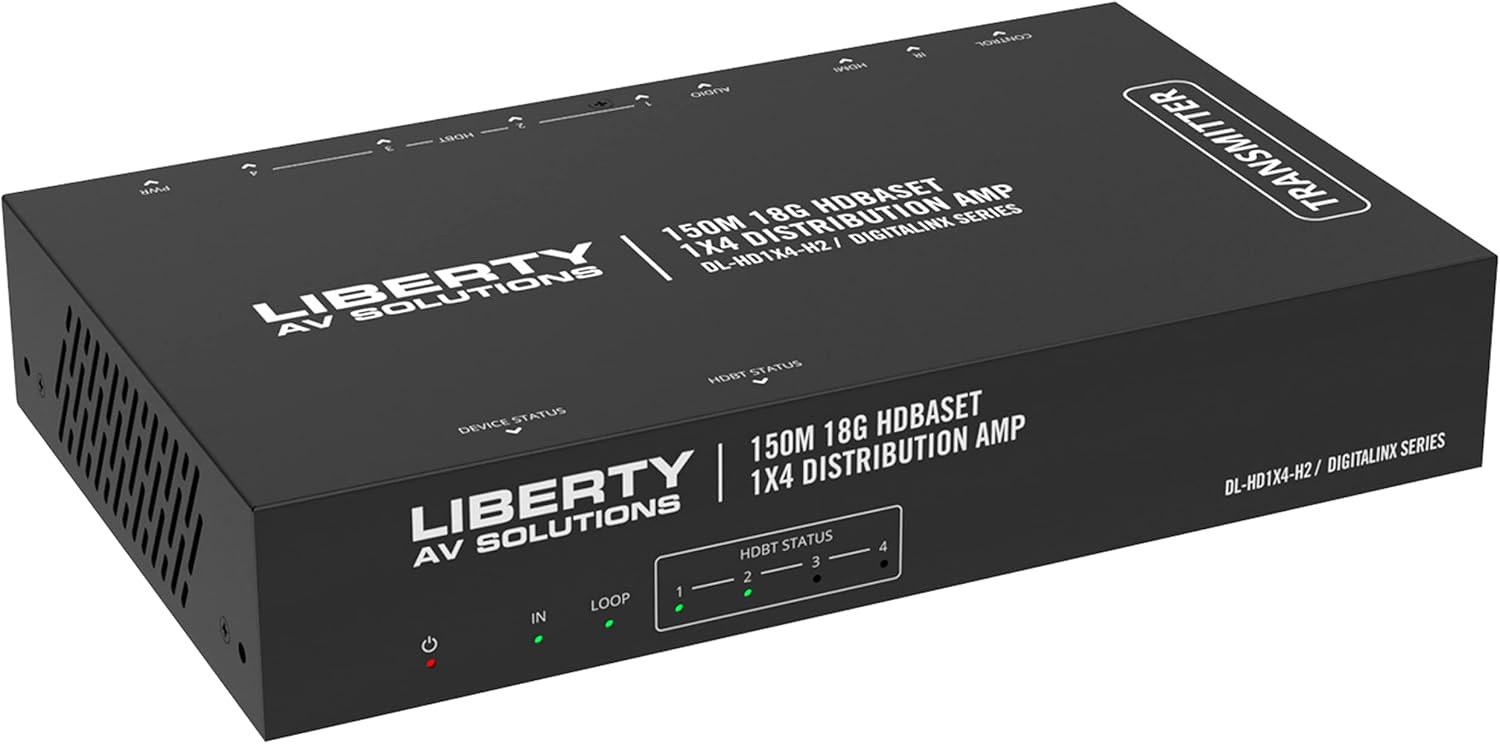 DL-HD1X4-H2 Compatible with HDBaseT, 1 x 4 18G Distribution Amp/Splitter