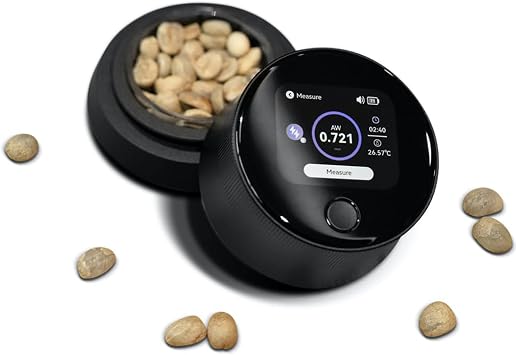 Coffee Moisture Tester, Water Activity Monitor, High-Definition Touch Screen, Measuring Range 0-40C, 0.05-0.99AW, 5-99% RH, for Professional Roasters & Coffee Enthusiasts