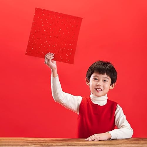 Vista 2 de EXCEART 40 hojas de papel Xuan rojo Festival de primavera chino Chunlian Duilian Corte de papel chino Año Nuevo Caligrafía Papel Rojo Arroz