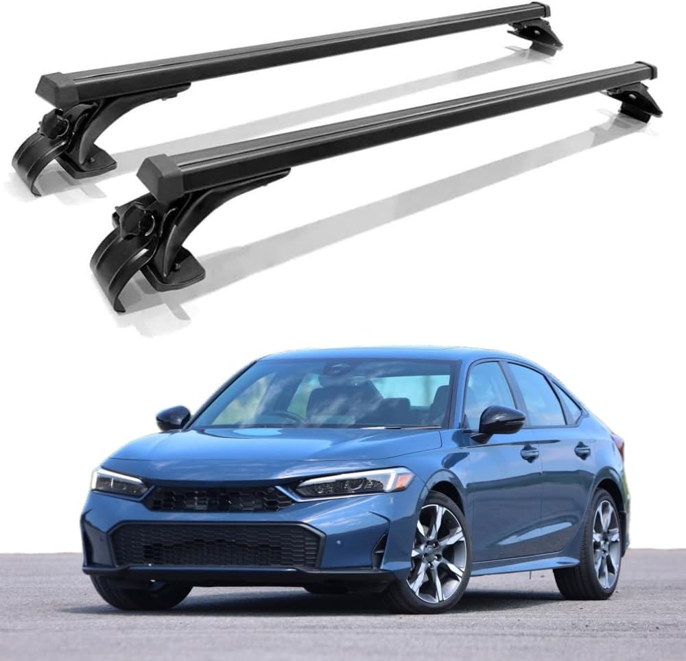 Cross Bars Roof Rack Fits for Honda Civic 2022-2026 Without Roof Rail Aluminum Crossbars Cargo Carrier, Black