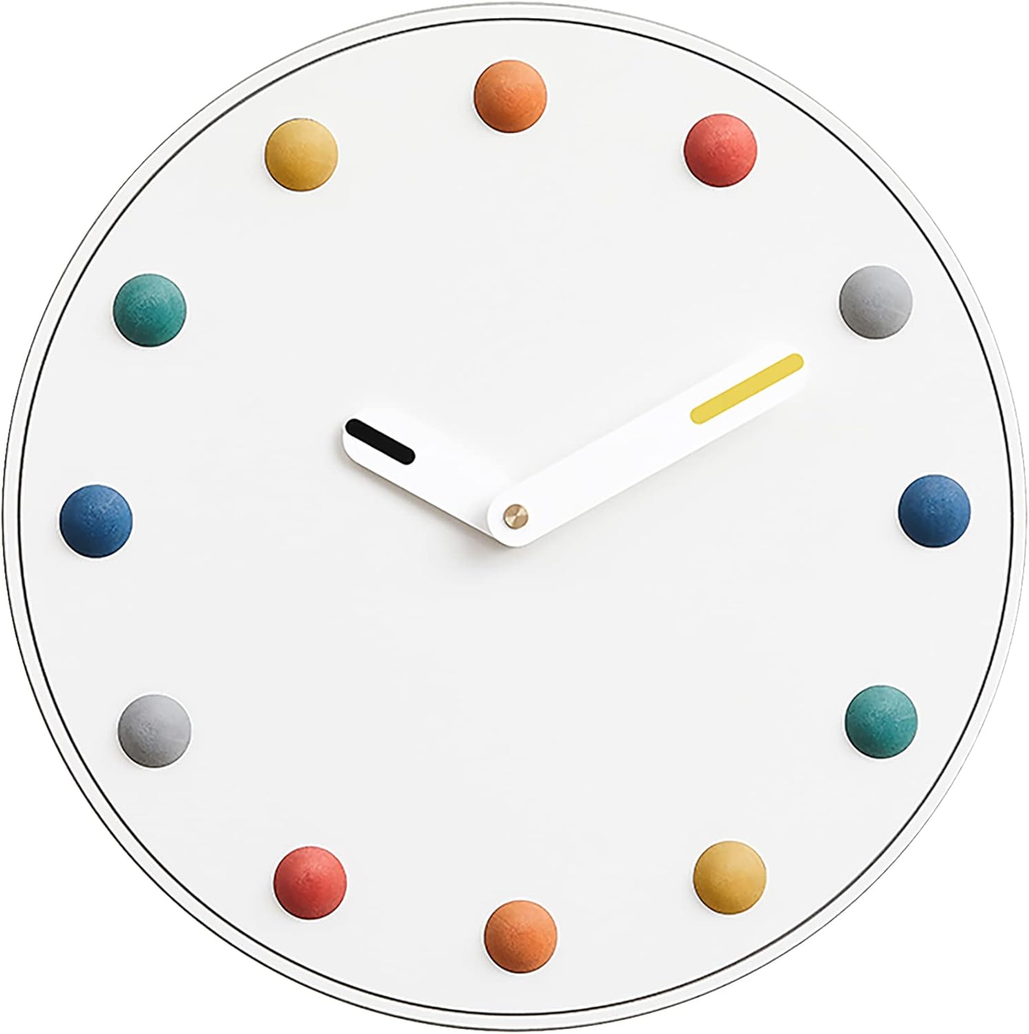 Stephanie Imports Modern Minimalist Silent Wall Clock Dot Collection (Blue-Green Medley)