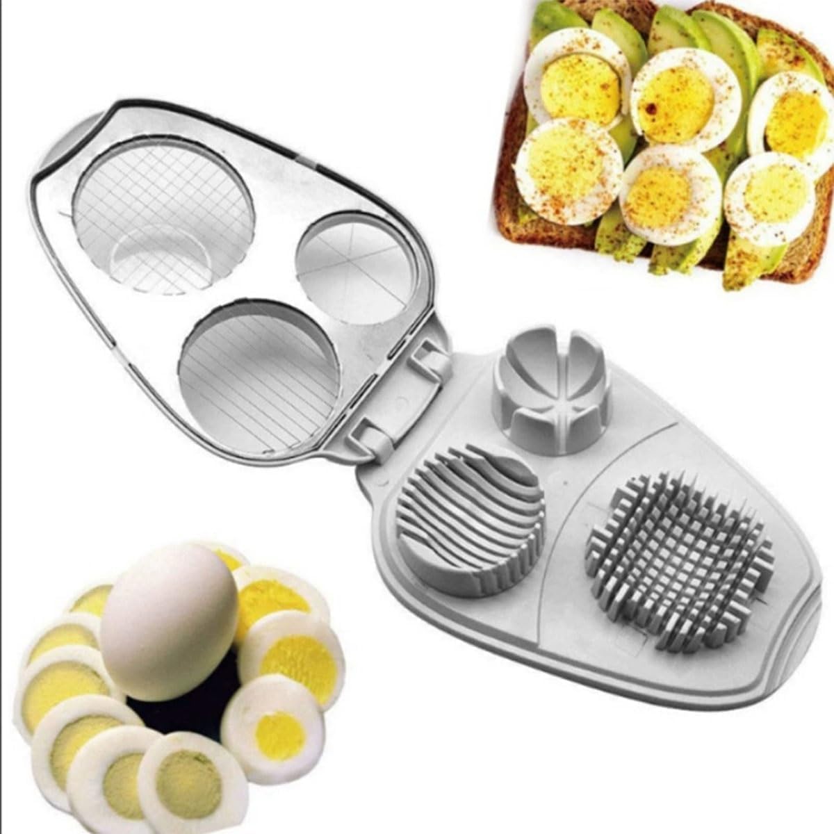 3 in 1 Egg Slicer for Hard Boiled Eggs, 2025 New Egg Cutter, Multifunction Dicer for Strawberry, Mushroom, Grape, Cherry, Tomato, Etc, Durable Kitchen Cutter (2)