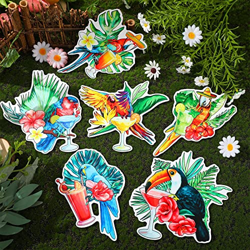 Set de 6 imanes decorativos de loro tropical para puerta miniatura 7