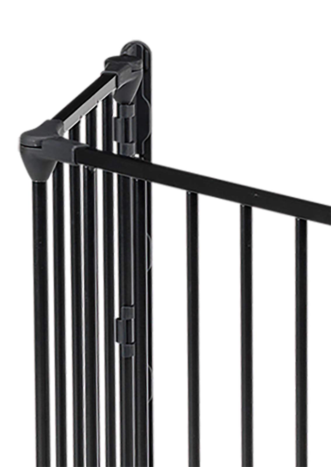 DOLLE Kaminschutzgitter Schwarz bis 278 cm - Ofenschutzgitter 5-teilig | TÜV-geprüftes Absperrgitter für Kamin und Treppe, 5 flexible Elemente inkl. Tür, auch als Laufstall oder Schutzgitter nutzbar