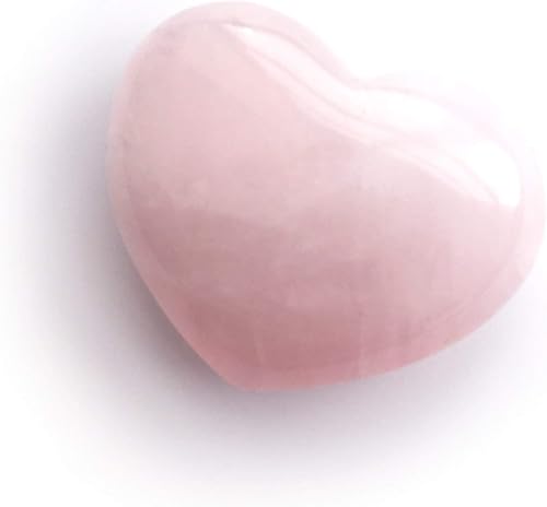 Miniatura 7 de Polar Jade Corazón en forma de corazón de cuarzo rosa con piedra hinchada de 1772in para curación de energía de chakras Reiki meditación masaje y