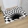NUYKOUY 3D Visual Optical Floor Mat Black White Plaid Round Rugs Vortex Optical Illusion Rug for Floor,Floor mats for Home,Ru