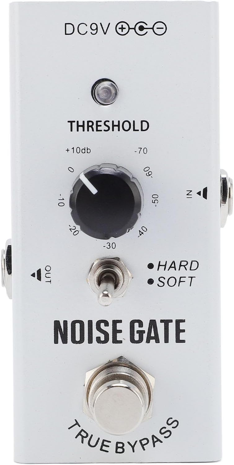 Noise Gate Pedal, 2 Modes Aluminum Alloy Noise Killer Guitar Pedal for Pure Sound, Lightweight Noise Gate Effect Pedal for Electric Guitar and Bass True Bypass