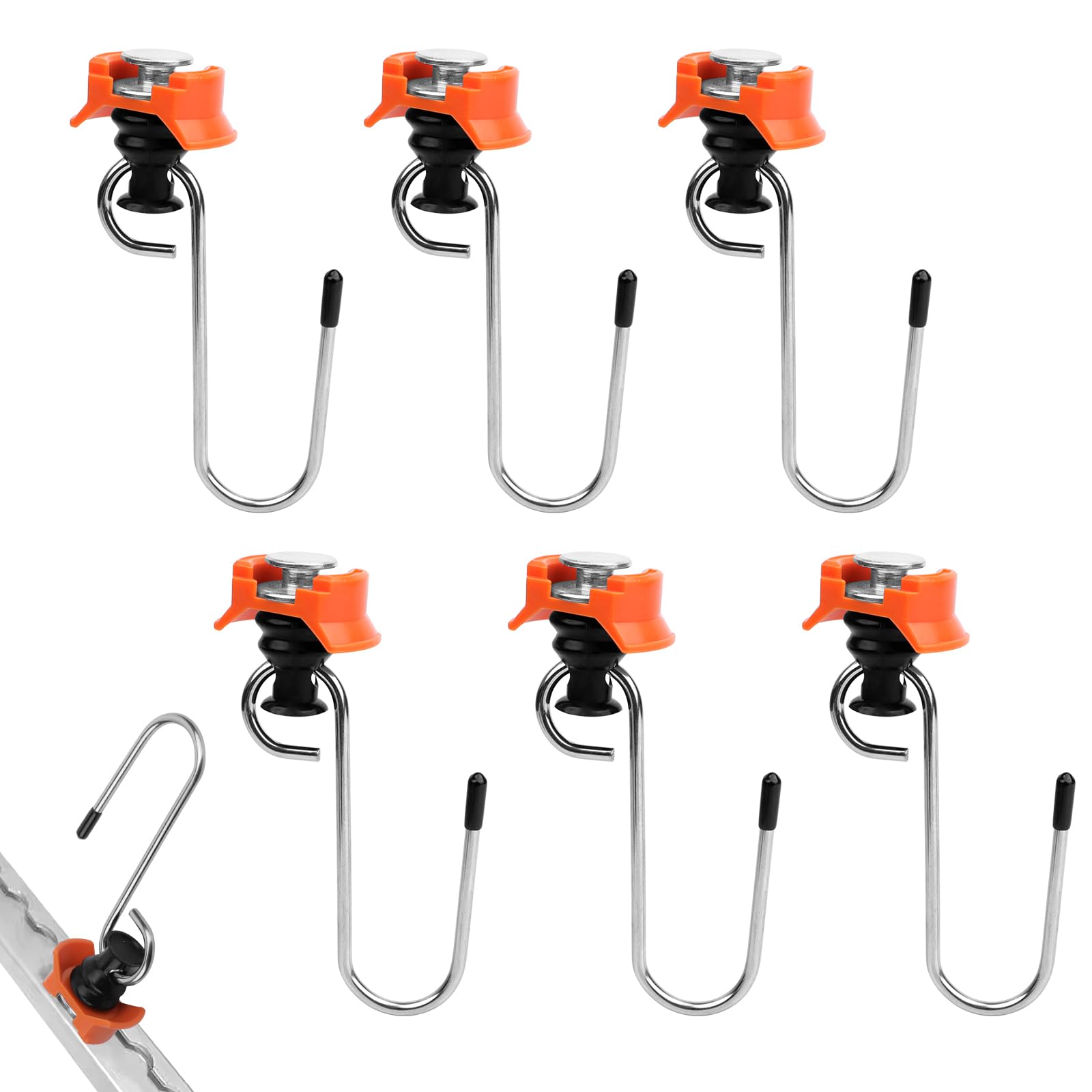 Set 6 Ganci Per Guide Airline + 2 Raccordi Singoli Mumjooyi - Arancione Per Trasporto Merci - Foto 5