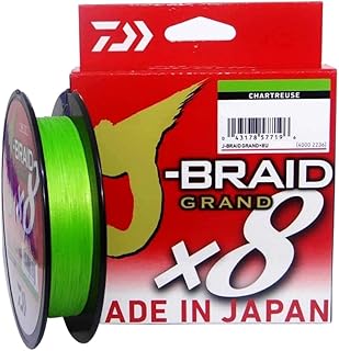 DAIWA Línea trenzada redonda de 8 hebras J-Braid GRAND X8 270m/300yd Chartreuse