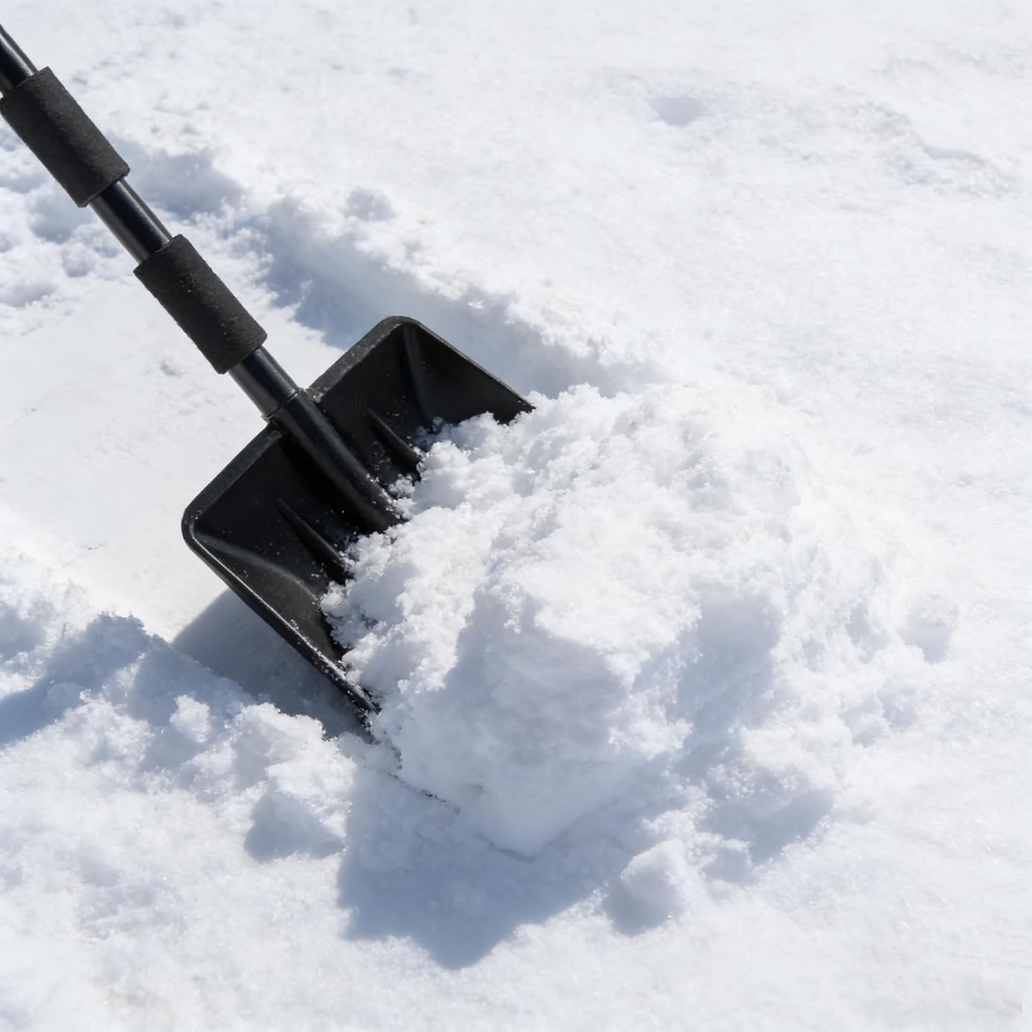 Schneeschaufel, Aluminium-Schaufelkopf, Schwarz