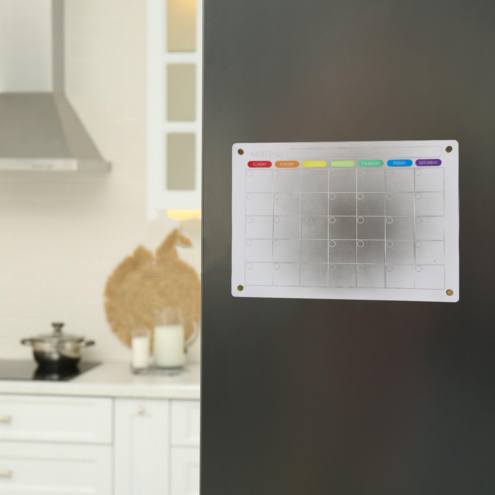 Magnetische Acryl Plantafel als Wochenplaner, Abwischbar, Gold