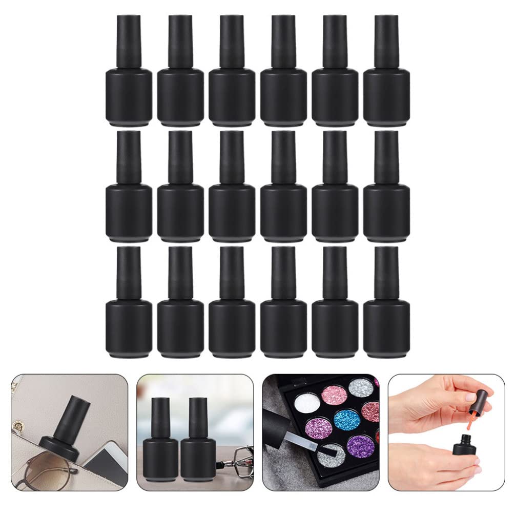 Beavorty 20 Piezas Botella De Esmalte De Uñas Vacía Reutilizable Botella De Recarga De Esmalte De Uñas Botellas De Esmalte De Uñas Vacías Perfume Vacio Botella De Plástico Ronda Vidrio