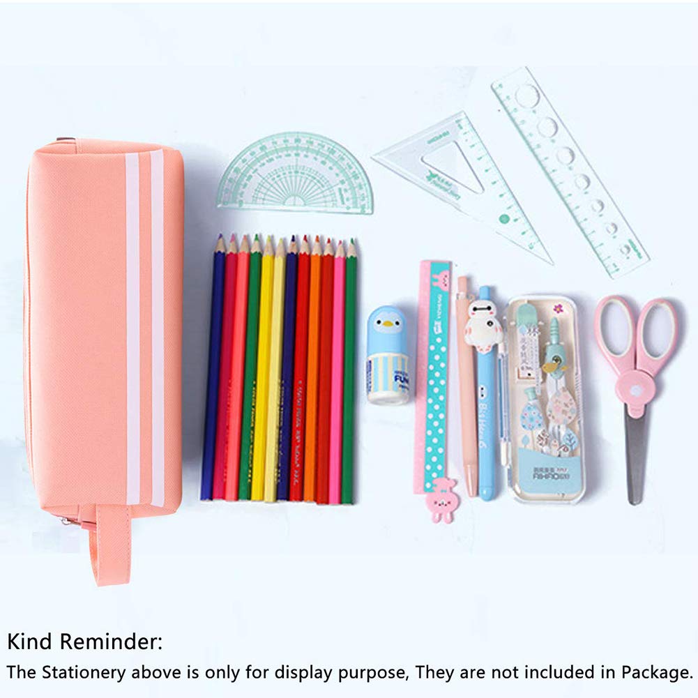 BETOY Federmäppchen Large Capacity – 20 Cm, Pink, Leinwand, Mit Zwei Reißverschlusstaschen