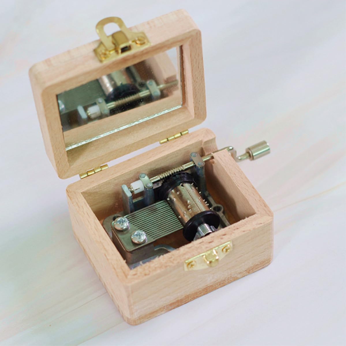 Wooden Hand Crank Music Box Desktop Ornament for Birthday Holiday image 3
