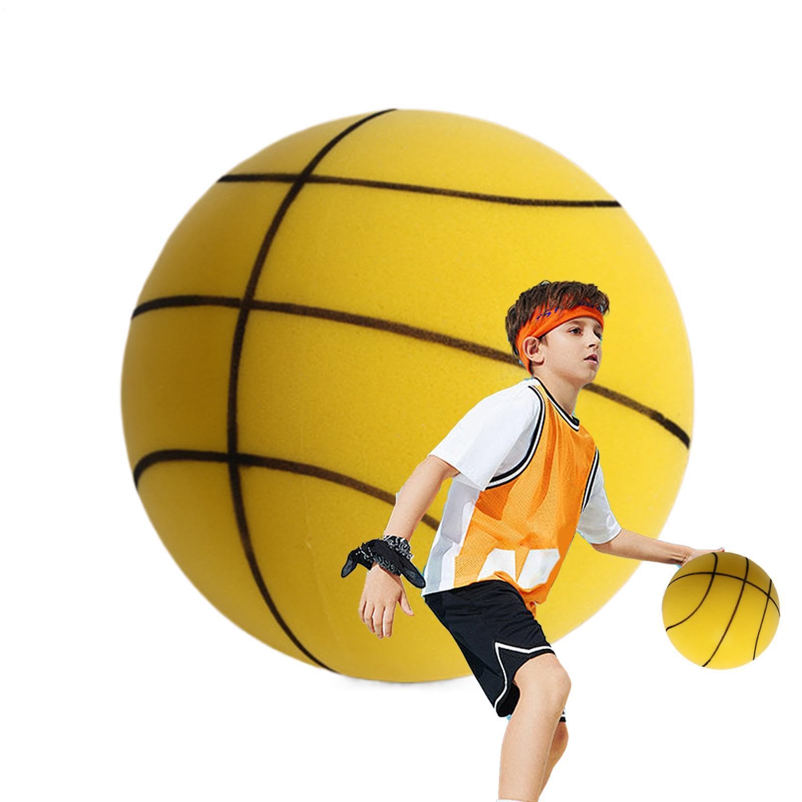 Foam Basketball, Soft Soundless Foam Indoor Training Quiet Dribbling Basketball, Silent Dribbling Reduce Noise Safe Practice Improve Ball Control, Bedroom Indoor Play, Apartment Quiet Training