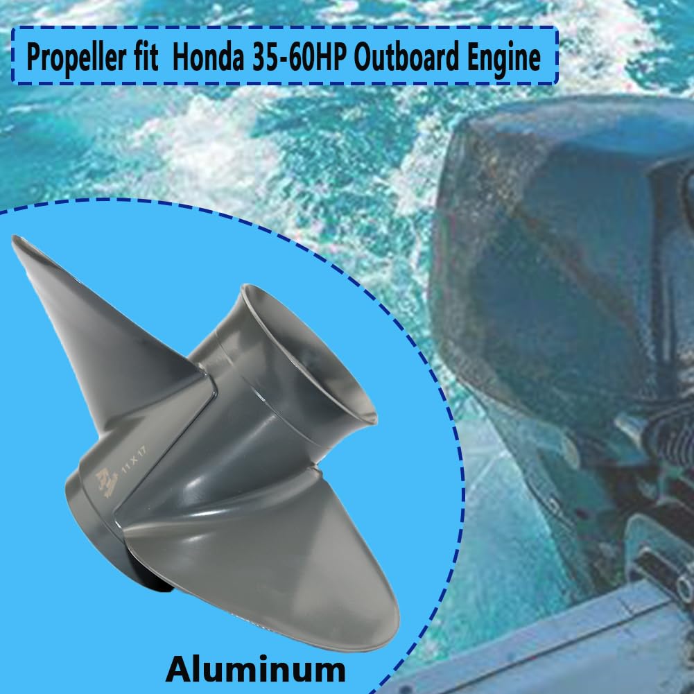 AQUAMAN Hélice fuera de borda de aluminio para motor Honda BF35-60 Hp, 12 1/4x9 11 1/4x13 11x15 11 1/8x14 11 5/8x11 11 3/8x12 11 1/8x13 11 3/4x10 ,13 Splits ine Tooth,Rh