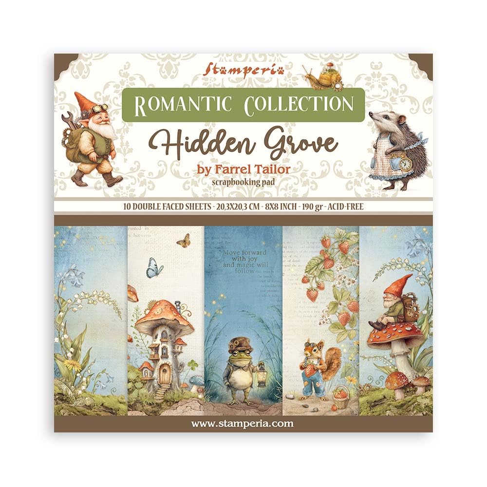 Stamperia 8"" x 8"" Paper Sheets Hidden Grove SBBS124