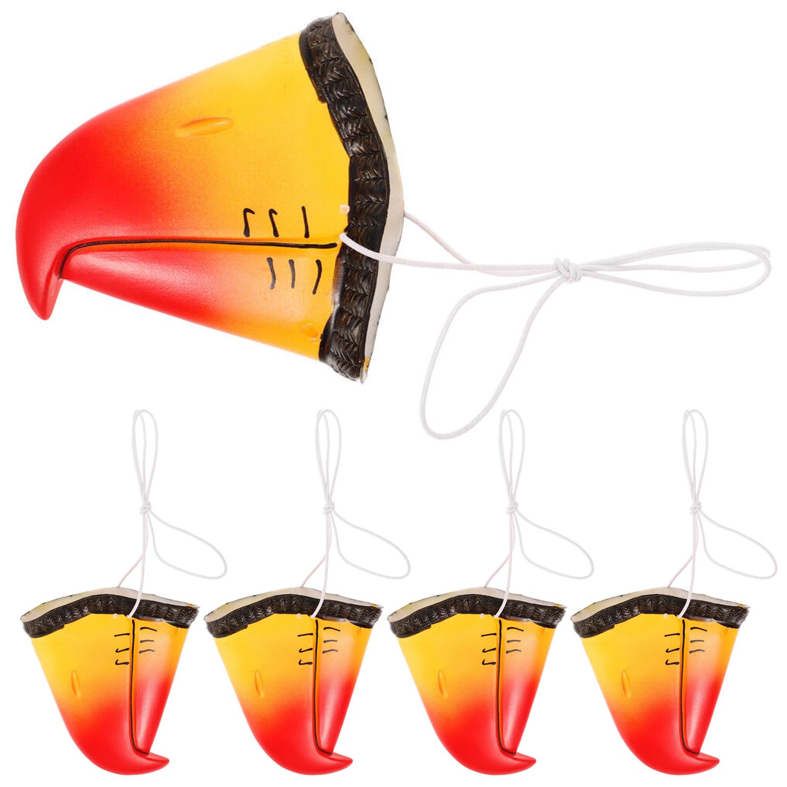Uanqfegy Bird Beak Mask - 5Pcs Funny Realistic Vinyl Parrot Beak Nose Mask, with Wearing Strap for Halloween Party Costume Cosplay