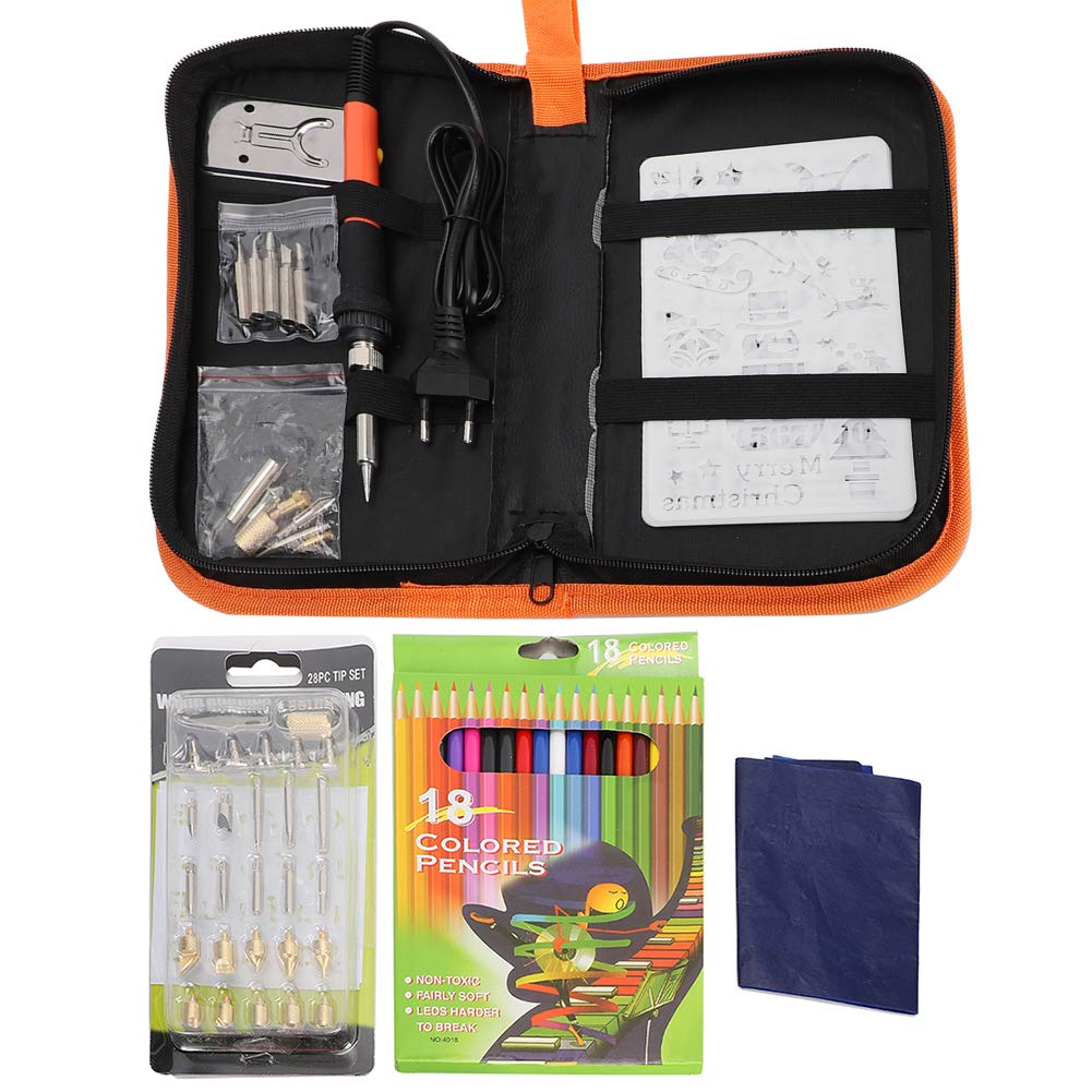 pirografoPenna per saldatore Strumenti per saldatura Kit per saldatore Kit per pirografia Penna per pirografia Temperatura regolabile per intaglio del legno Goffratura(Spina UE 220v)
