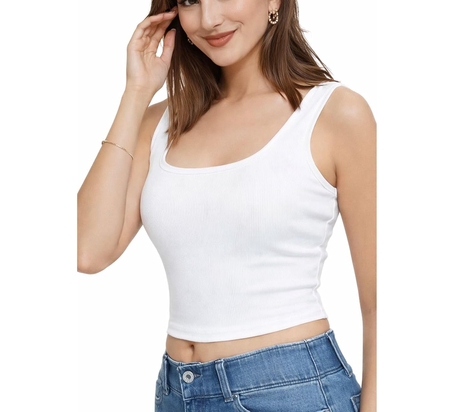 Women's & Girls Solid Ribbed Square Neck Slim Fit Tank Tops | Cotton Crop Top | Gym Vests| Cotton Crop Top | Gym Vests - Review, Price and Buying Guide