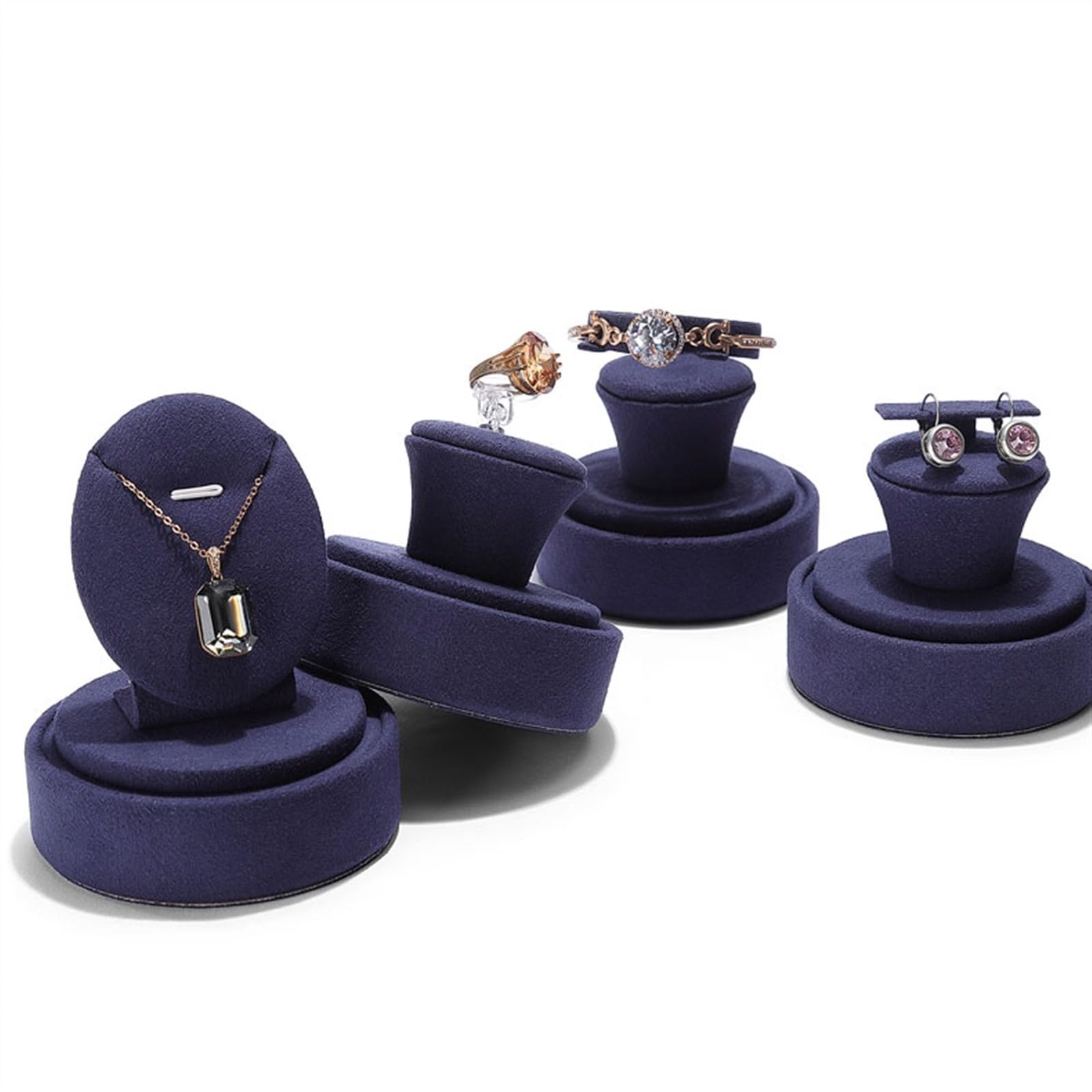 LLXYWJ Espositore per Gioielli Espositore per Ciondolo per Collana in Velluto con Coperchio in Vetro Espositore per Gioielli per Esposizione Porta Gioielli per la Vendita di Organizer per collane