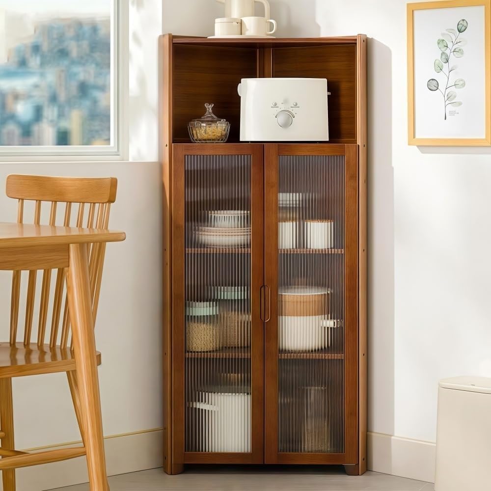 Scolapiatti,mobiletto angolare per riporre Oggetti,credenza,dispensa,scaffale Piccoli spazi in Cucina,Costruzione Solida(126cm)